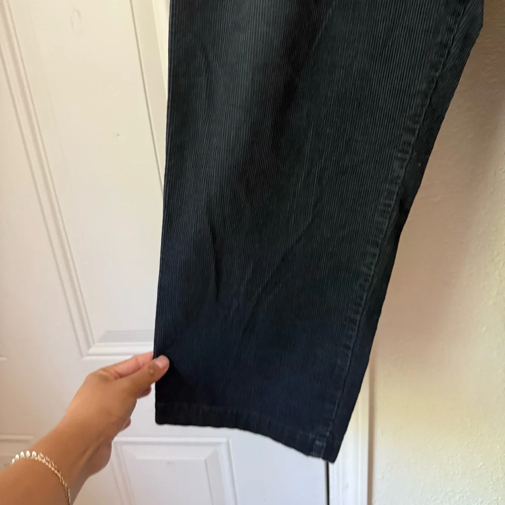 Todd Oldham vintage‎ blue corduroy straight wide leg cropped pants